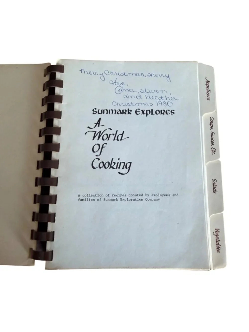 Sunmark Explores A World Of Cooking Cookbook Recipes VTG 1980 Typewriter Typed